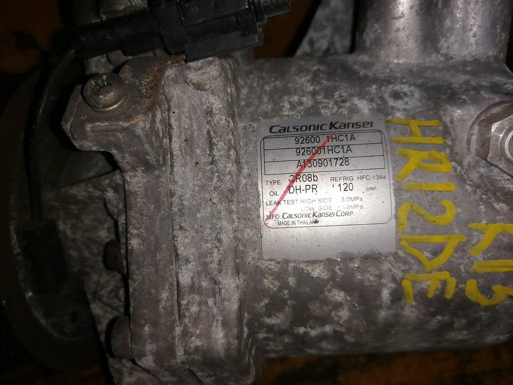 HR12DE КОМПРЕССОР КОНДИЦИОНЕРА 92600 1HC1A Nissan March 1