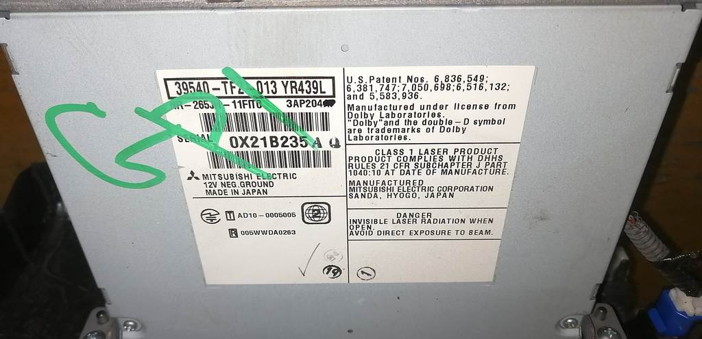 автомагнитофон Honda Fit 3