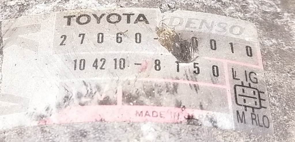1KRFE ГЕНЕРАТОР 27060-40010 Toyota Vitz 4