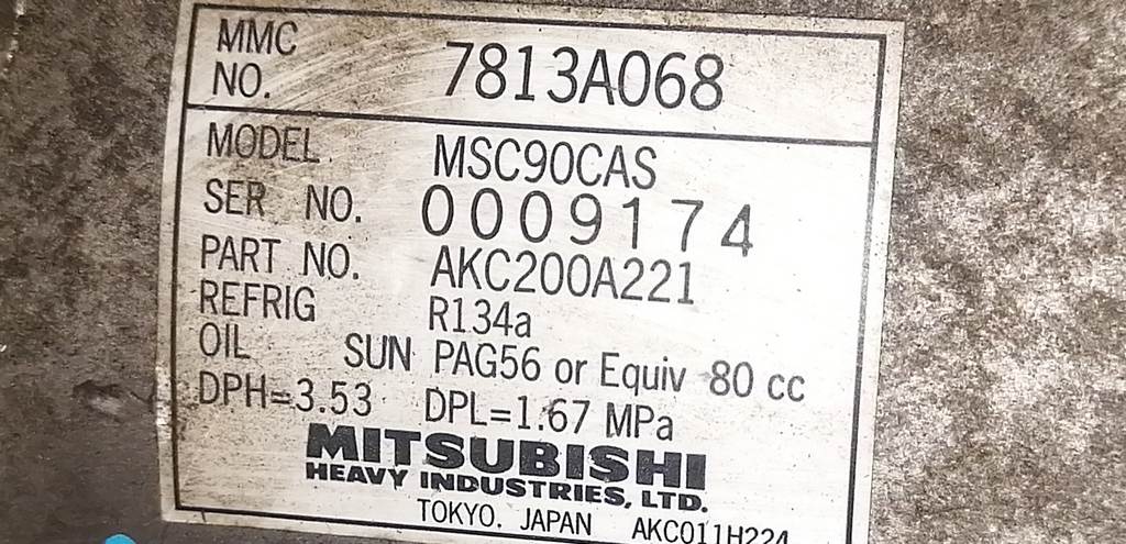 4B12 КОМПРЕССОР КОНДИЦИОНЕРА 7813A068 Mitsubishi Outlander 4