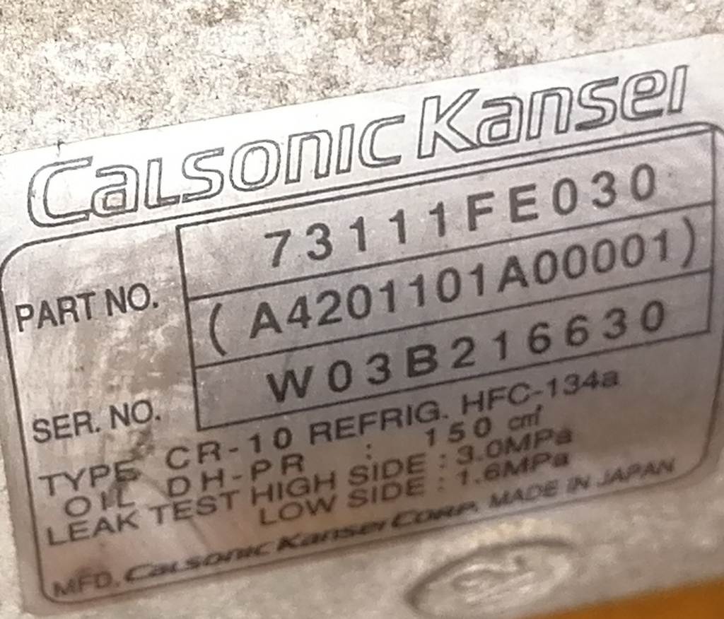 EJ152 КОМПРЕССОР КОНДИЦИОНЕРА W03B216630 Subaru Impreza 4