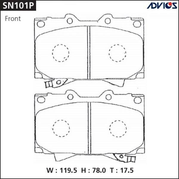 Колодки Колодки тормозные дисковые ADVICS SN101P
