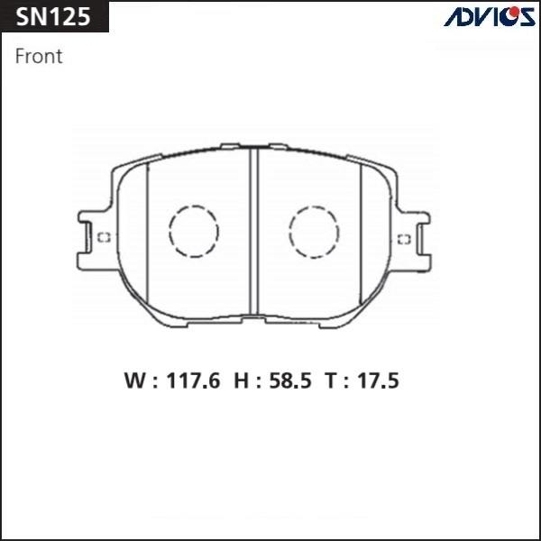 Колодки Колодки тормозные дисковые ADVICS SN125