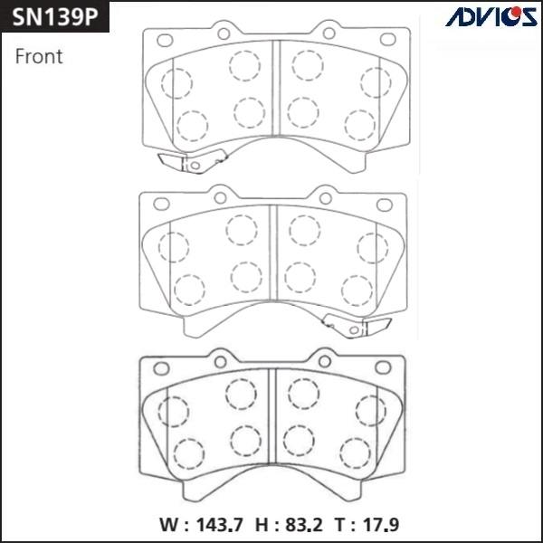 Колодки Колодки тормозные дисковые ADVICS SN139P