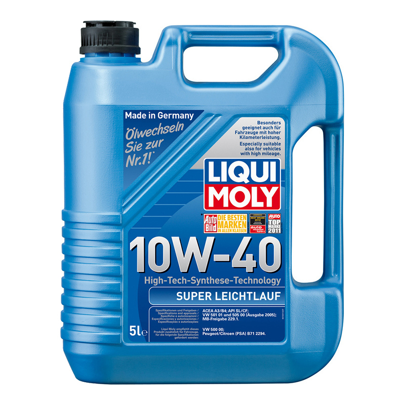 АВТОМАСЛА Моторное масло LIQUI MOLY Super Leichtlauf НС-синтетическое 10W-40, SN, A3/B4, 5 л 1929