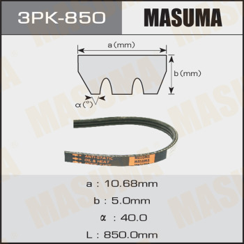 ЗАПЧАСТИ Ремень поликлиновый MASUMA 3PK-850