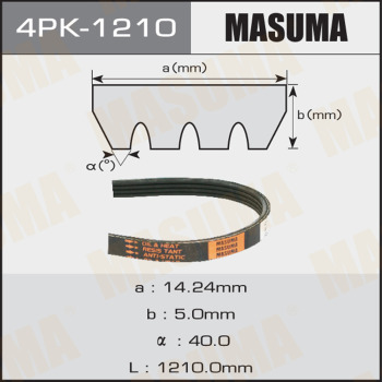 ЗАПЧАСТИ Ремень поликлиновый MASUMA 4PK-1210