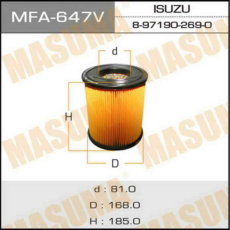 ФИЛЬТРЫ Воздушный фильтр MASUMA MFA-647