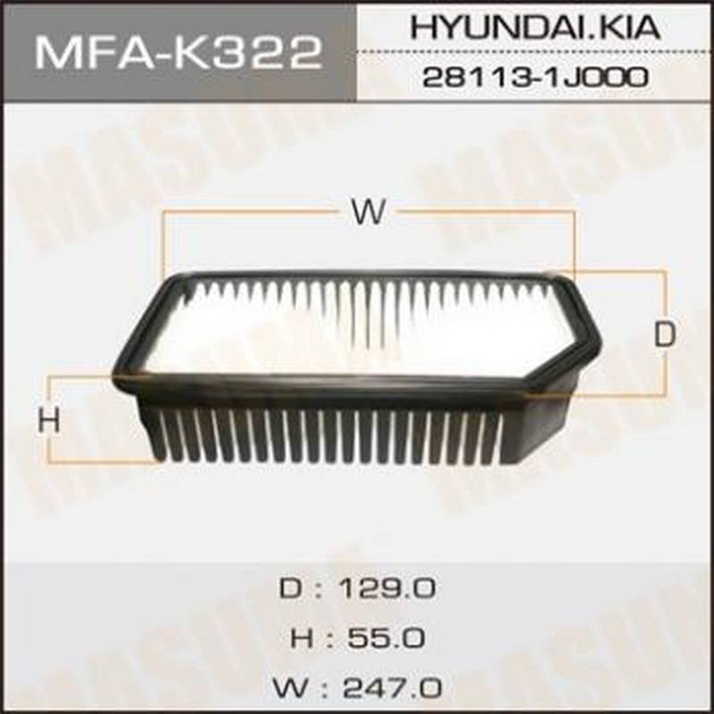 ФИЛЬТРЫ Воздушный фильтр Masuma MFA-K322