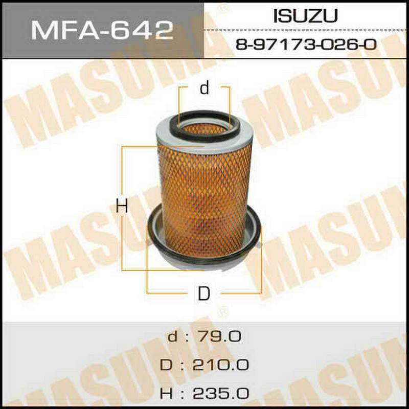 ФИЛЬТРЫ Воздушный фильтр MASUMA MFA-642