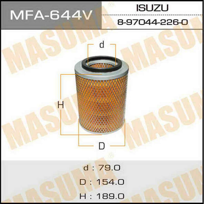 ФИЛЬТРЫ Воздушный фильтр MASUMA MFA-644