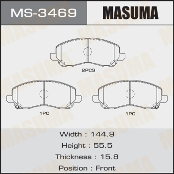 Колодки Колодки тормозные дисковые MASUMA MS-3469