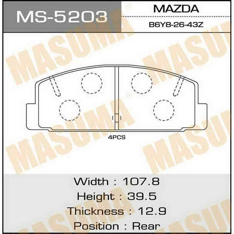 Колодки Колодки тормозные дисковые MASUMA MS-5203