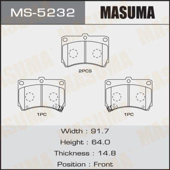 Колодки Колодки тормозные дисковые MASUMA MS-5232