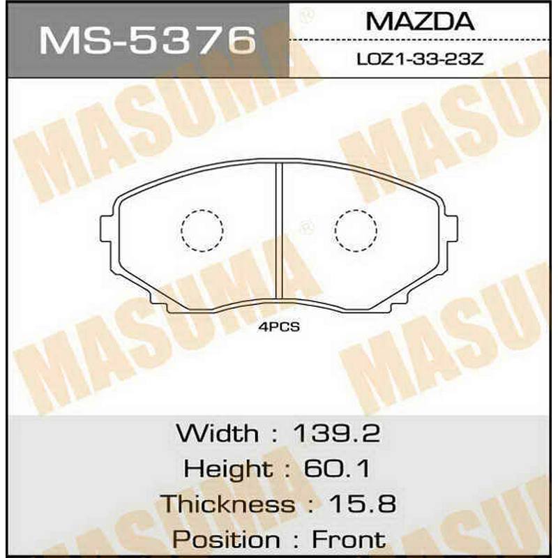 Колодки Колодки тормозные дисковые MASUMA MS-5376