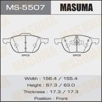 Колодки Колодки тормозные дисковые MASUMA MS-5507