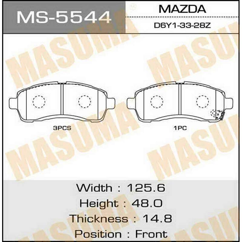 Колодки Колодки тормозные дисковые MASUMA MS-5544