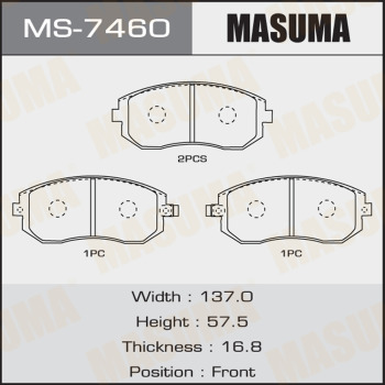 Колодки Колодки тормозные дисковые MASUMA MS-7460