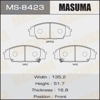 Колодки Колодки тормозные дисковые MASUMA MS-8423