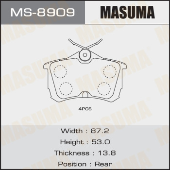 Колодки Колодки тормозные дисковые MASUMA MS-8909
