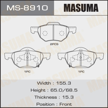 Колодки Колодки тормозные дисковые MASUMA MS-8910