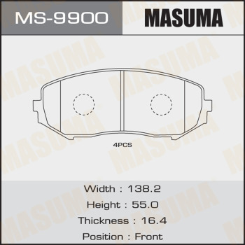 Колодки Колодки тормозные дисковые MASUMA MS-9900