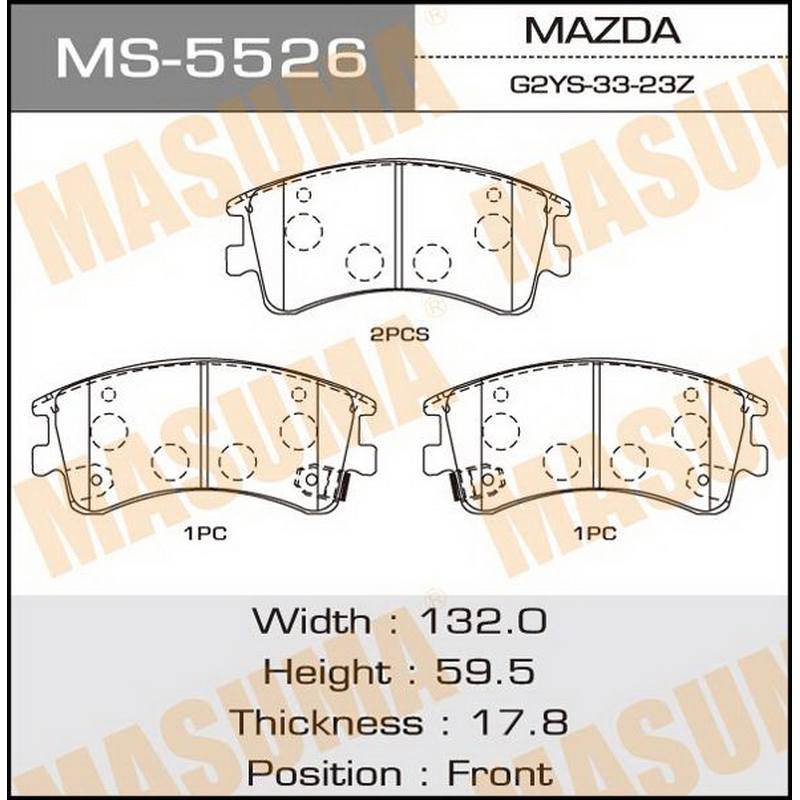 Колодки Колодки тормозные дисковые MASUMA MS-5526