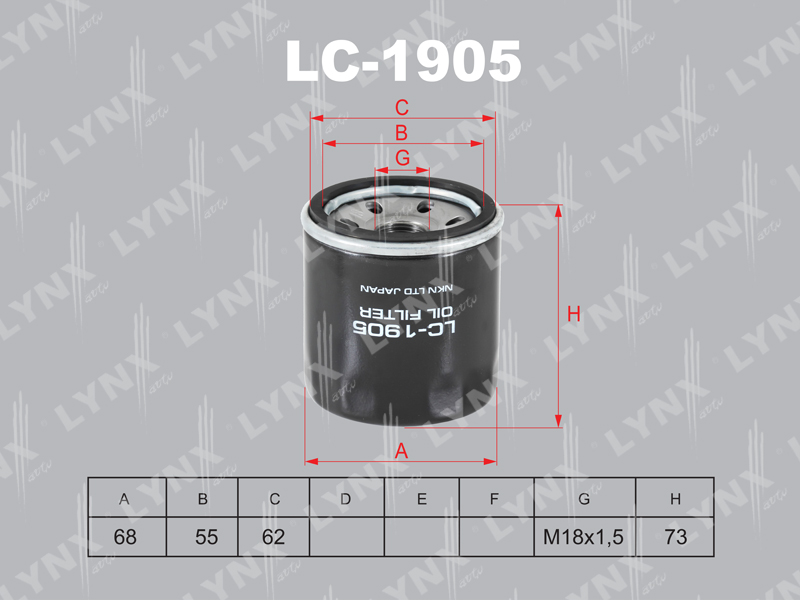 ФИЛЬТРЫ Фильтр очистки масла LYNX LC-1905 / W 6021