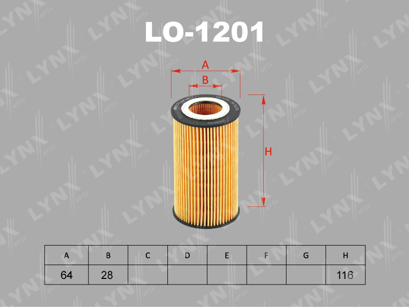 ФИЛЬТРЫ Фильтр очистки масла LYNX LO-1201 / HU 718/5x