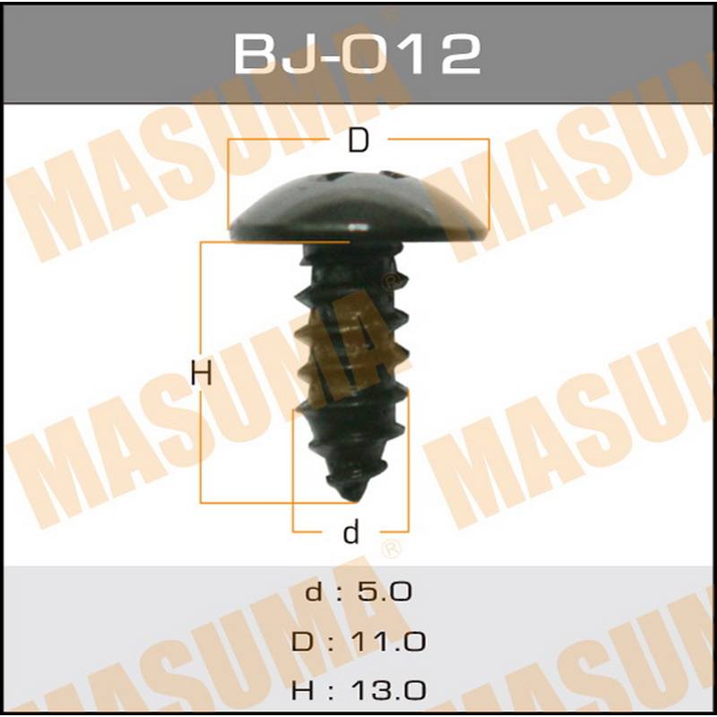 Клипсы Крепеж саморез D5*L13 уп. 15шт MASUMA BJ-012