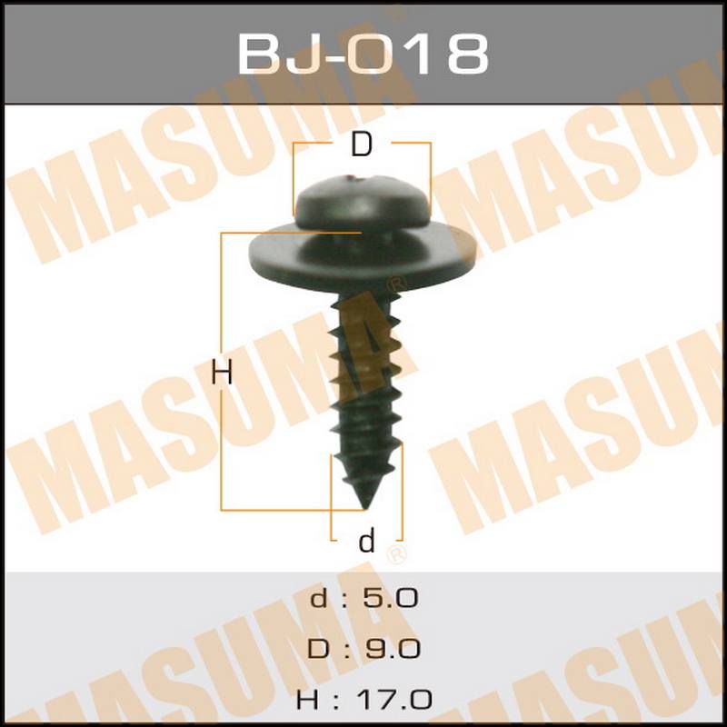 Клипсы Крепеж саморез D5*L17 MASUMA BJ-018