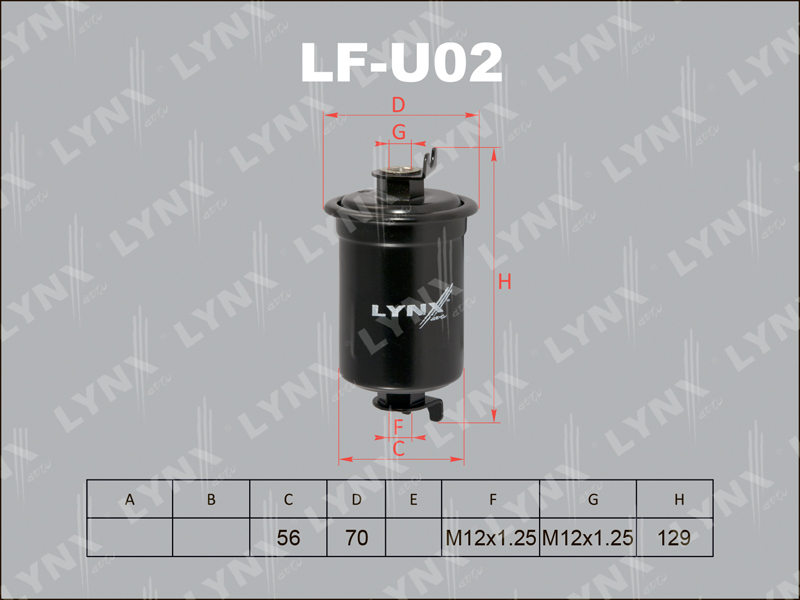 ФИЛЬТРЫ Фильтр топливный LYNX LF-U02 / FC-192