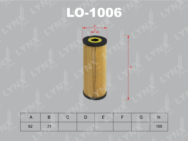 ФИЛЬТРЫ Фильтр очистки масла LYNX LO-1006 / HU726.2x
