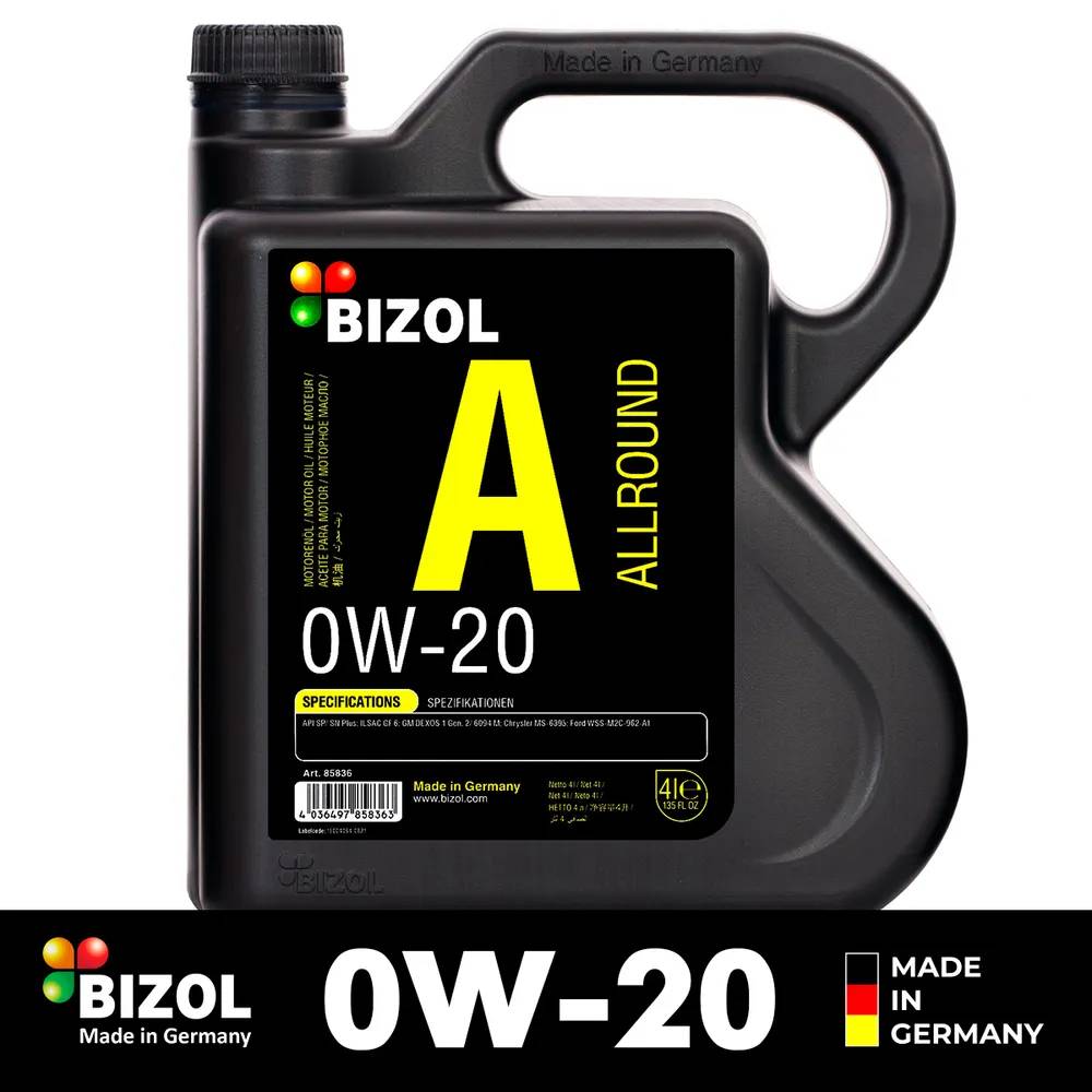 АВТОМАСЛА Моторное масло BIZOL Allround 0W-20 Синтетическое 4 л