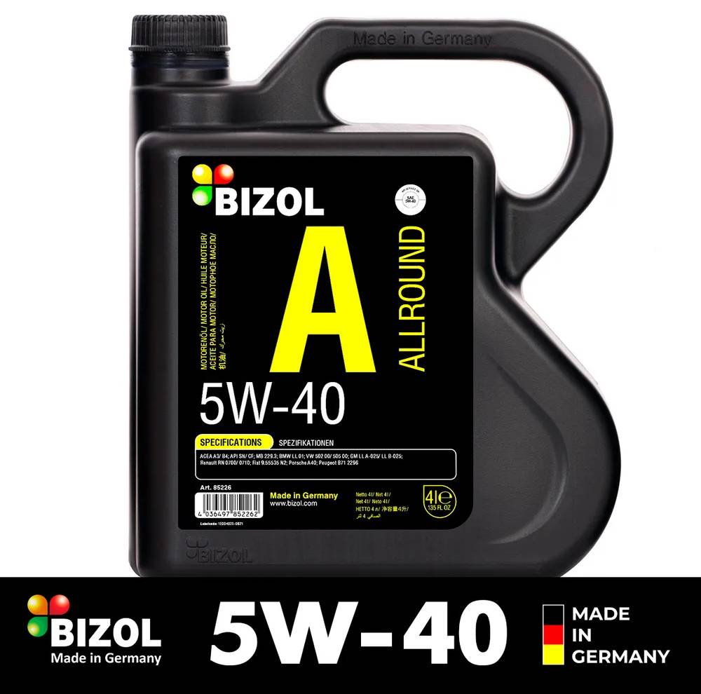 АВТОМАСЛА Моторное масло синтетическое BIZOL Allround 5W-40 4л