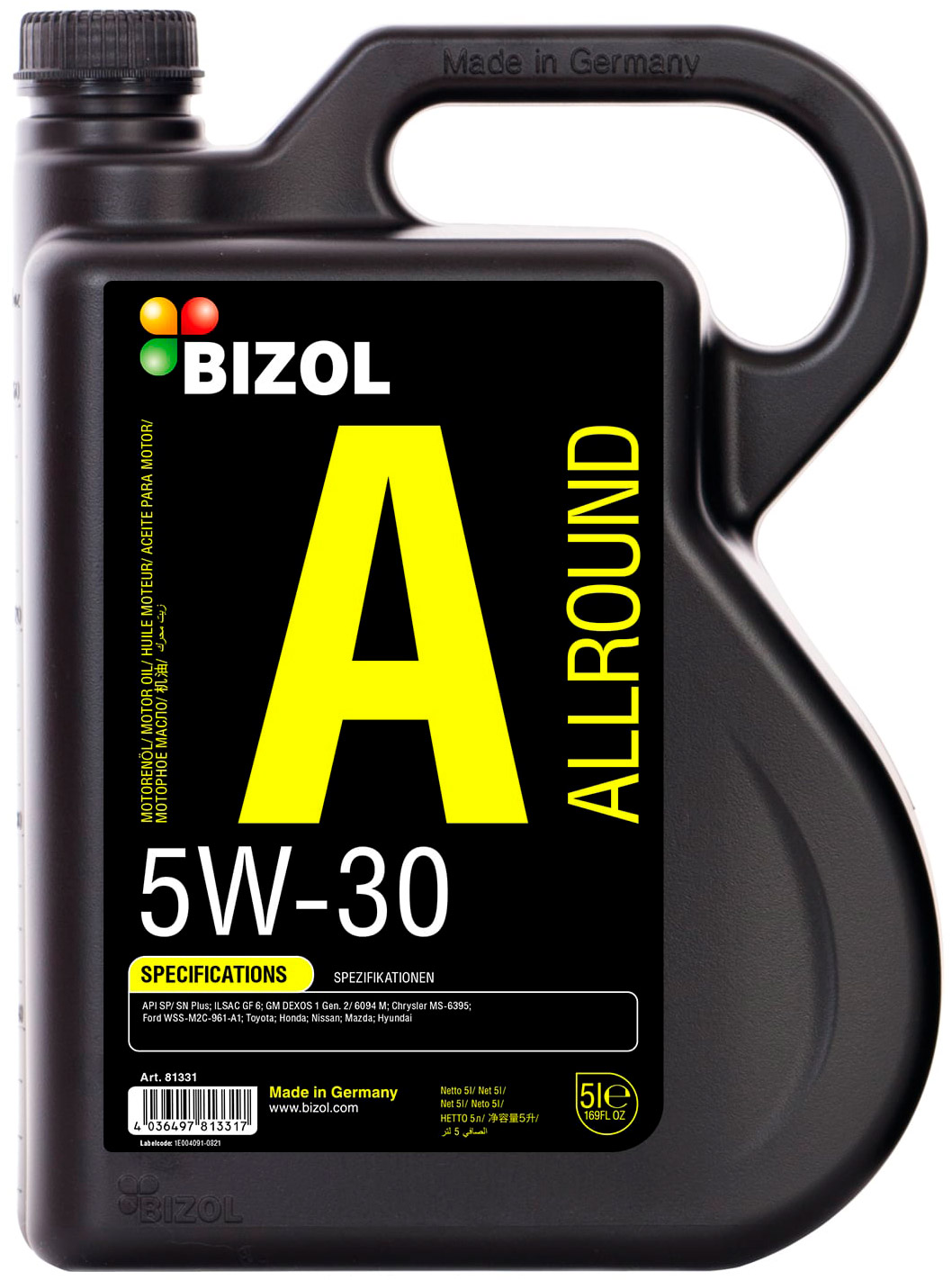 АВТОМАСЛА Моторное масло синтетическое BIZOL Allround 5W-30 5л