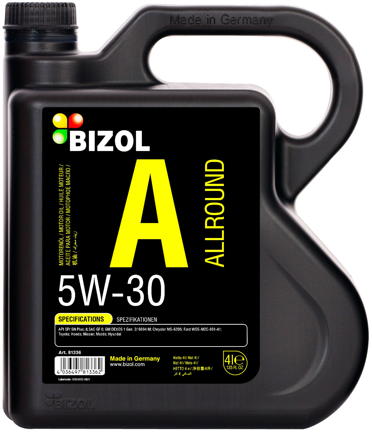 АВТОМАСЛА Моторное масло синтетическое BIZOL Allround 5W-30 4л