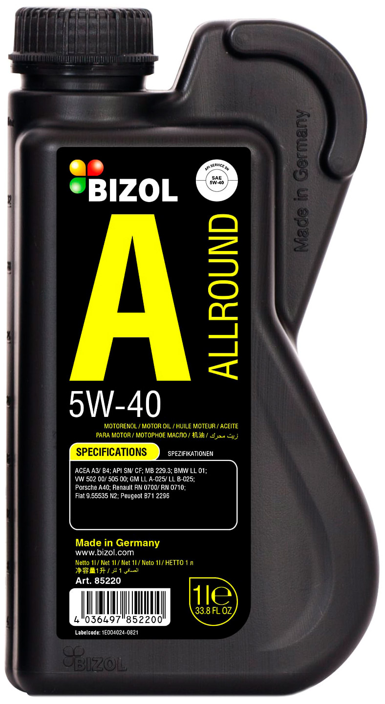 АВТОМАСЛА Моторное масло синтетическое BIZOL Allround 5W-40 1л