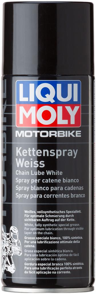 Присадки / Автохимия Liqui Moly Белая цепная смазка для мотоциклов Motorbike Kettenspray weiss 0,4л