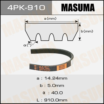 ЗАПЧАСТИ Ремень ручейковый Masuma 4PK-910