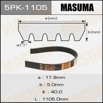 ЗАПЧАСТИ Ремень поликлиновый MASUMA 5PK-1105