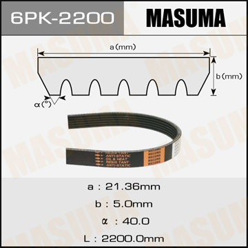 ЗАПЧАСТИ Ремень поликлиновый MASUMA 6PK- 115