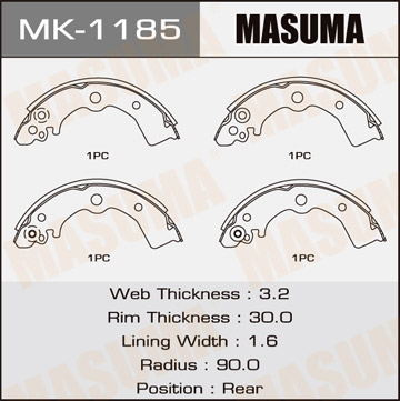 Колодки Колодки барабанные Masuma MK-1185