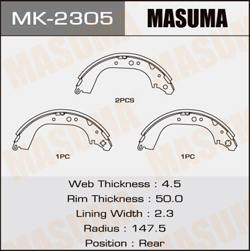 Колодки Колодки барабанные Masuma MK-2305