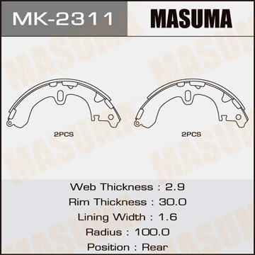 Колодки Колодки барабанные Masuma MK-2311