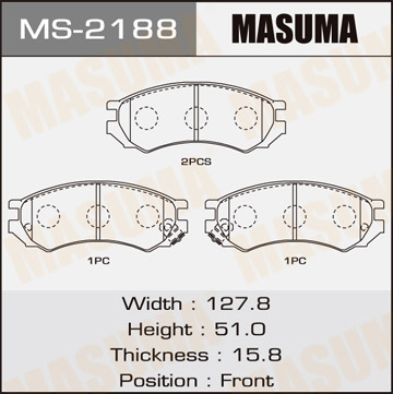Колодки Колодки дисковые Masuma MS-2188