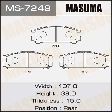 Колодки Колодки тормозные дисковые MASUMA MS-7249
