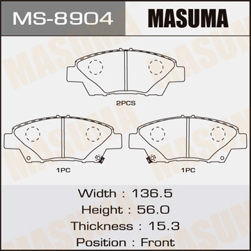 Колодки Колодки тормозные дисковые MASUMA MS-8904
