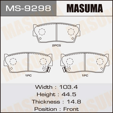 Колодки Колодки дисковые Masuma MS-9298