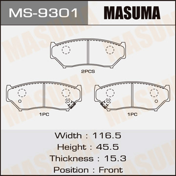 Колодки Колодки тормозные дисковые MASUMA MS-9301